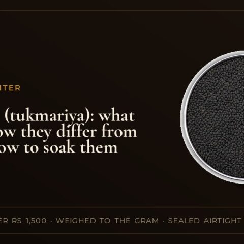 Sabja seeds (tukmariya): what they are, how they differ from chia, and how to soak them