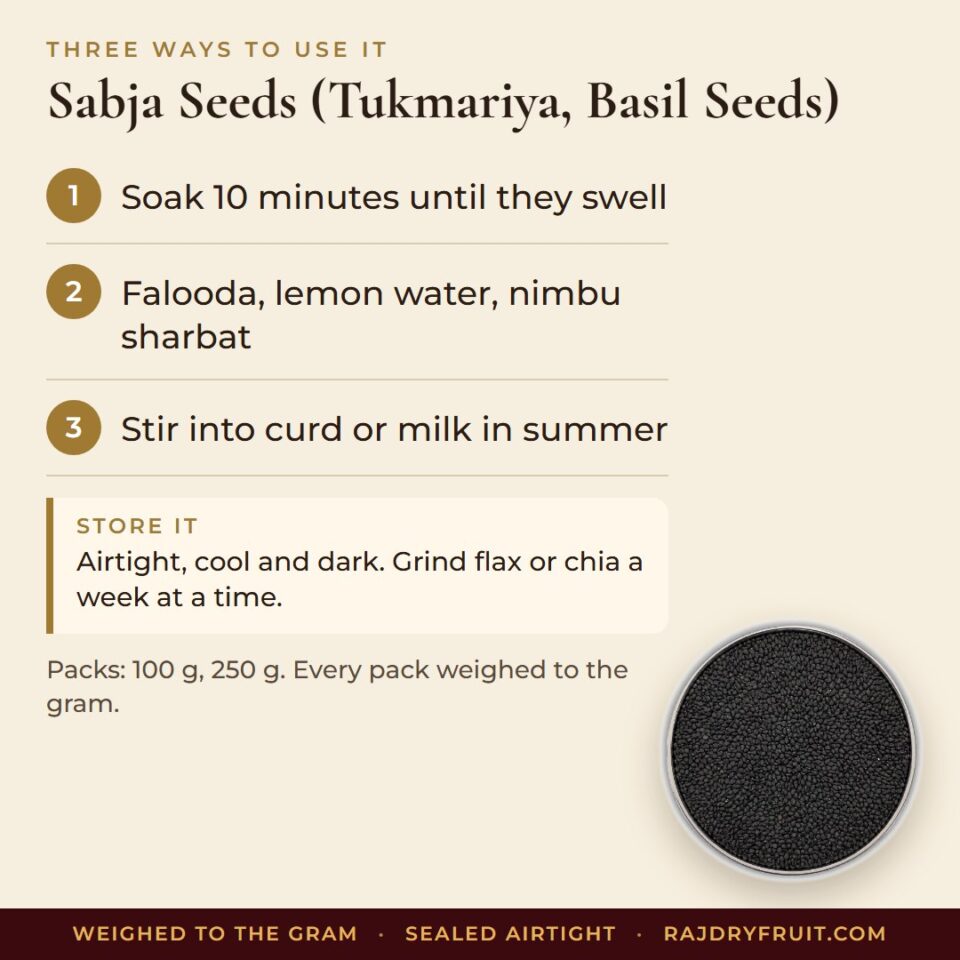 Sabja Seeds (Tukmariya, Basil Seeds) — photograph 5