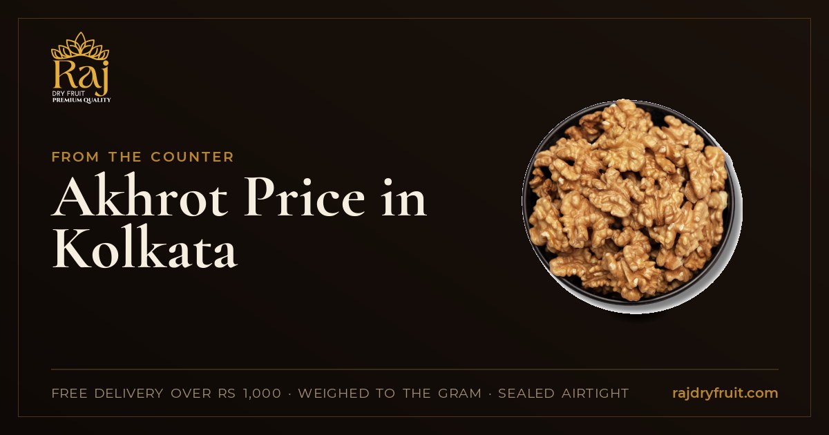 Akhrot Price in Kolkata: Whole or Giri, and the Badam and Pista Rates Beside It