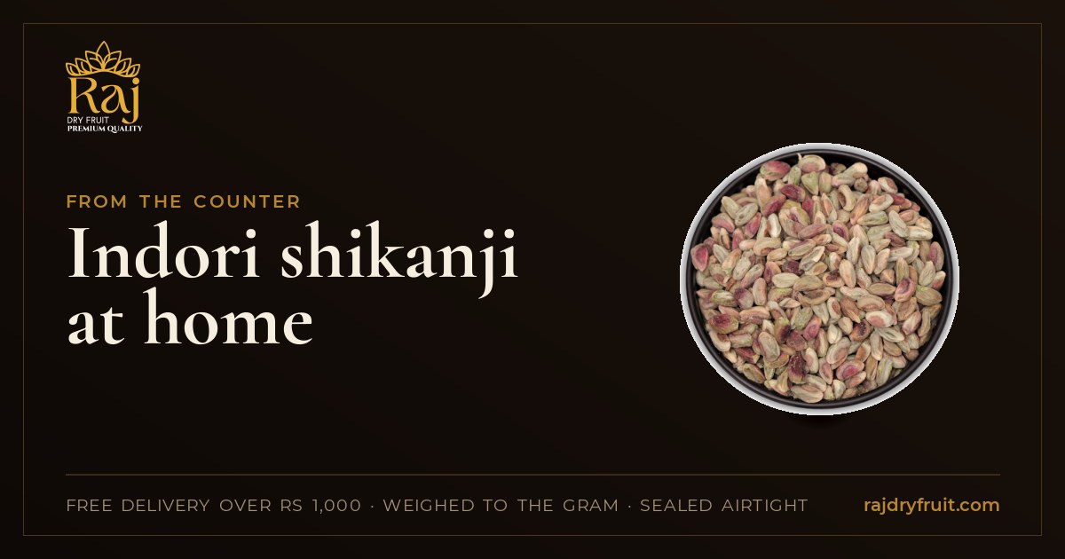Indori shikanji at home: the thick milk version, and which dry fruits go in