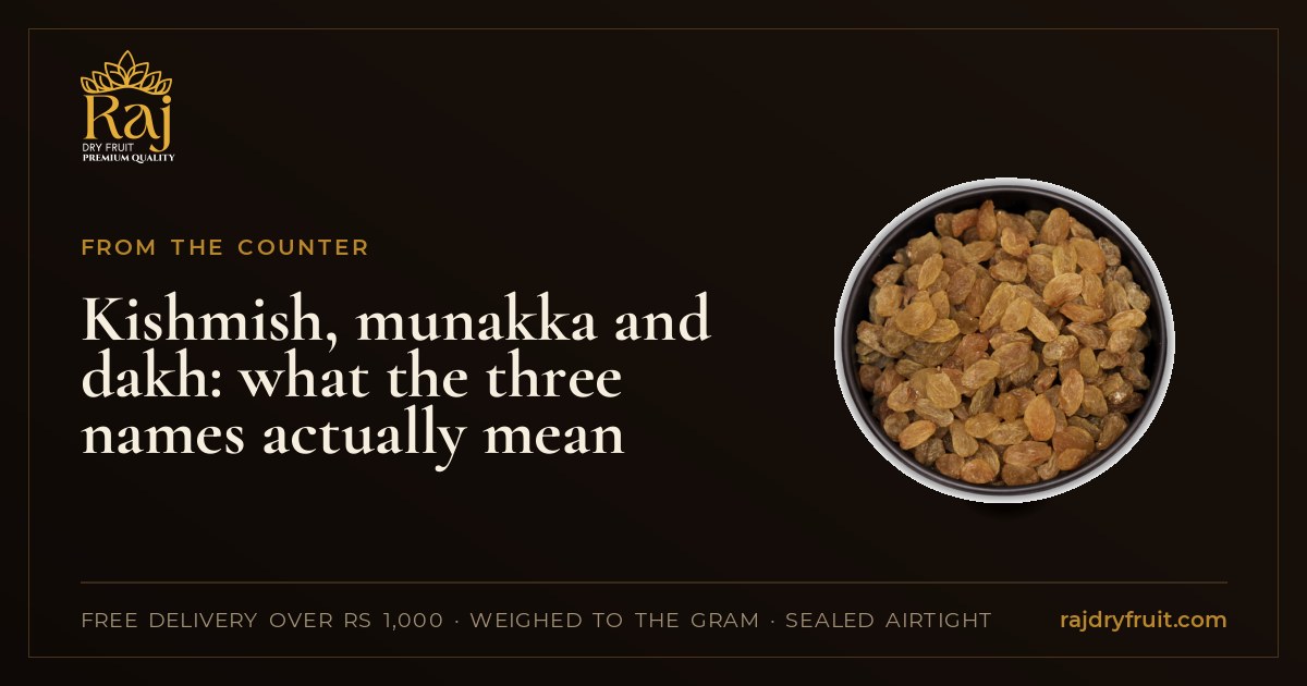 Kishmish, munakka and dakh: what the three names actually mean