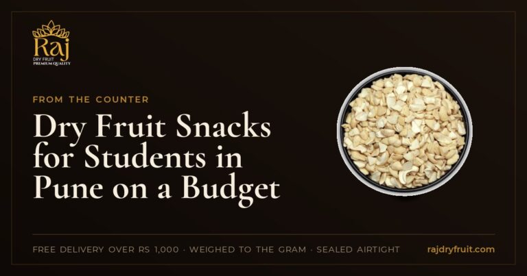 A month of dry fruit snacks for a Pune hostel room, on a student budget