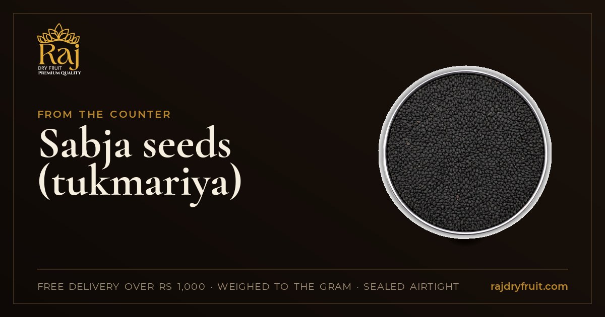 Sabja seeds (tukmariya): what they are, how they differ from chia, and how to soak them
