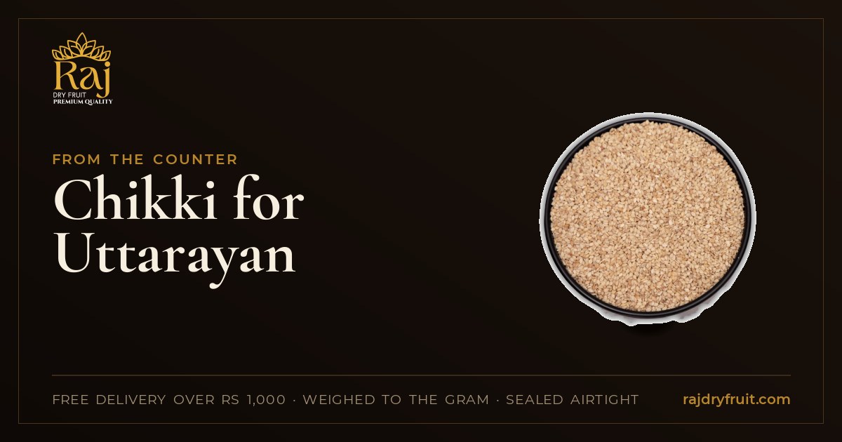 Chikki for Uttarayan: peanut, til and dry fruit versions, with ratios that set properly